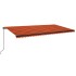 Toldo retráctil manual naranja y marrón 600x350