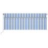 Toldo retráctil manual con persiana azul y blanco 4,5x3