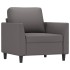Sillón con taburete cuero sintético gris 60