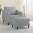 Sillón con taburete tela gris claro 60