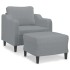Sillón con taburete tela gris claro 60