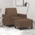 Sillón con taburete tela marrón 60