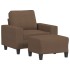 Sillón con taburete tela marrón 60