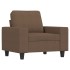 Sillón con taburete tela marrón 60