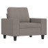 Sillón con taburete tela gris taupe 60