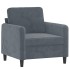 Sillón con taburete terciopelo gris oscuro 60