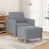 Sillón con taburete tela gris claro 60