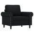 Sillón con taburete cuero sintético negro 60