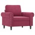 Sillón con taburete terciopelo rojo tinto 60