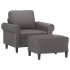 Sillón con taburete cuero sintético gris 60