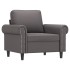 Sillón con taburete cuero sintético gris 60