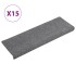 Alfombrilla escalera 15 uds tela punzonada gris claro