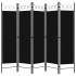 Biombo divisor de 5 paneles negro 200x180