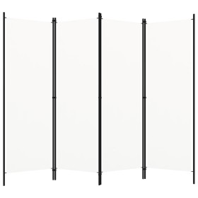 Biombo divisor de 4 paneles blanco 200x180
