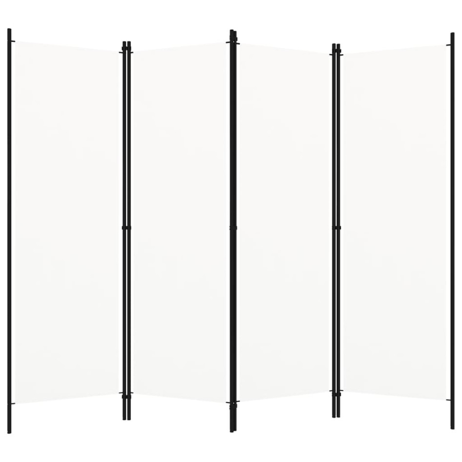 Biombo divisor de 4 paneles blanco 200x180