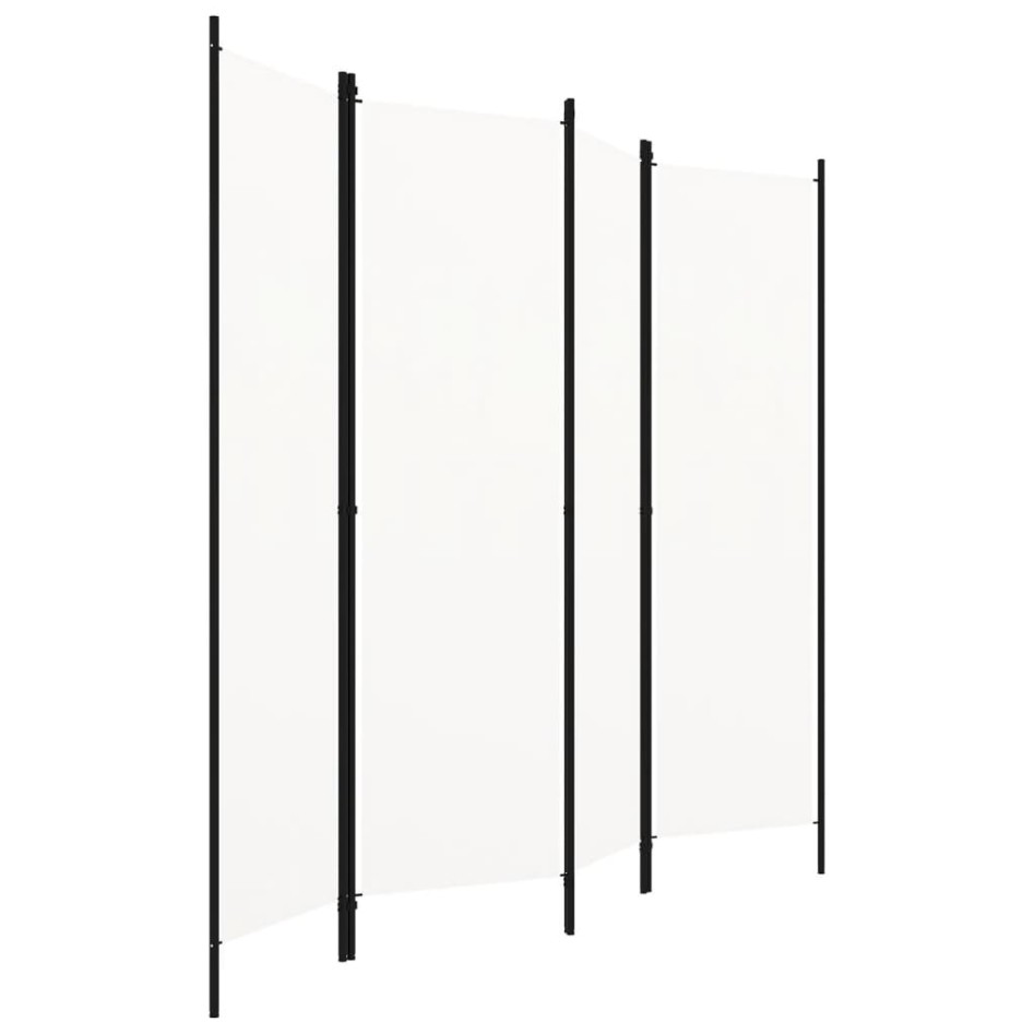 Biombo divisor de 4 paneles blanco 200x180