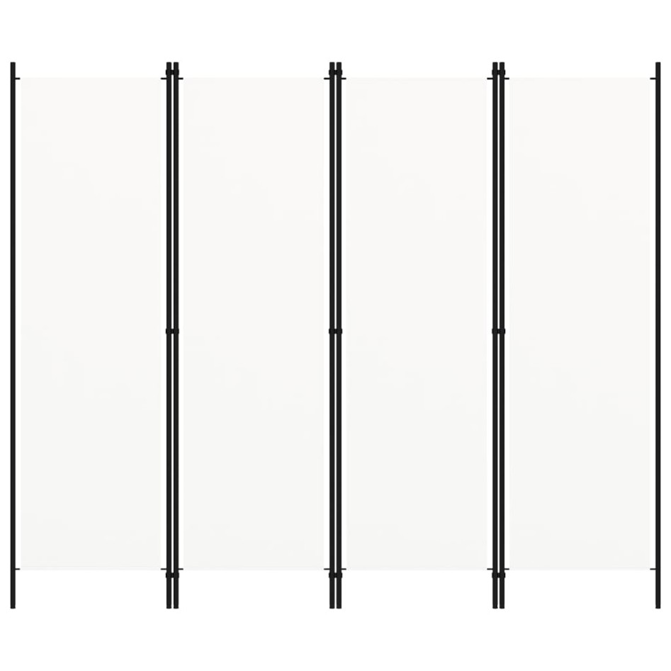 Biombo divisor de 4 paneles blanco 200x180