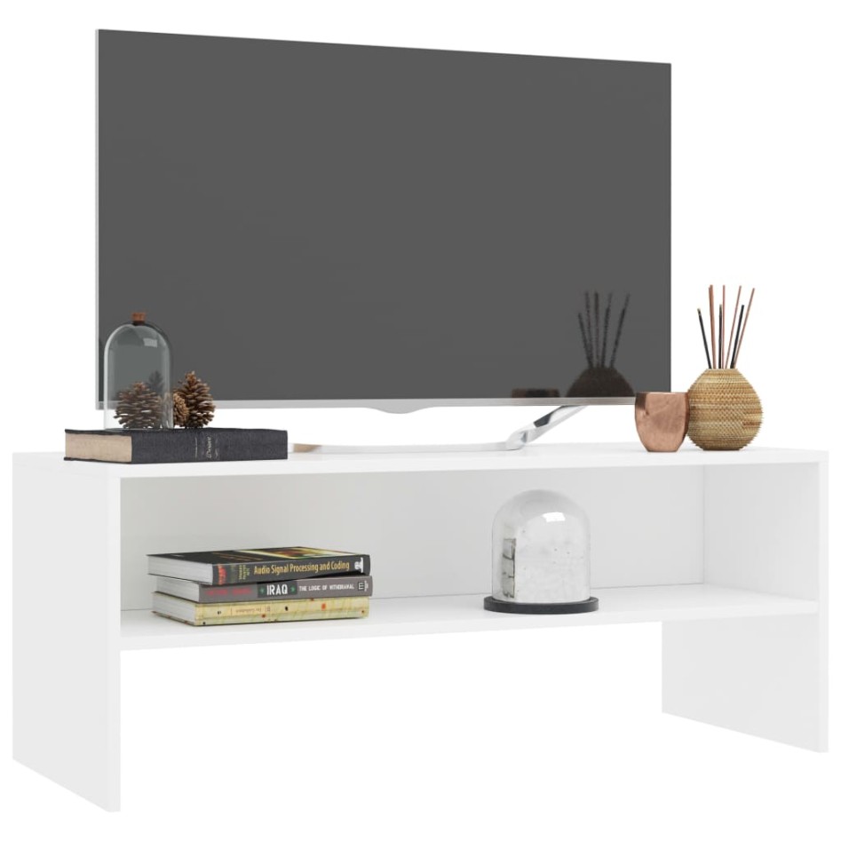 Mueble para TV madera contrachapada blanco 100x40x40