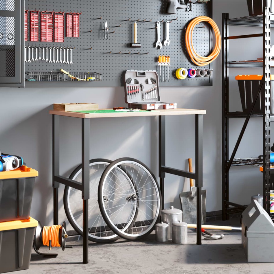 Estructura de banco de trabajo 2 uds metal 55x(69-95,5)cm