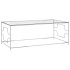 Mesa de centro acero inoxidable y vidrio plateada 120x60x45