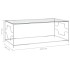 Mesa de centro acero inoxidable y vidrio plateada 120x60x45
