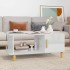 Mesa de centro madera contrachapada blanco brillo 90x50x40