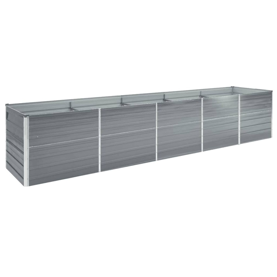 Arriate de acero galvanizado gris 400x80x45