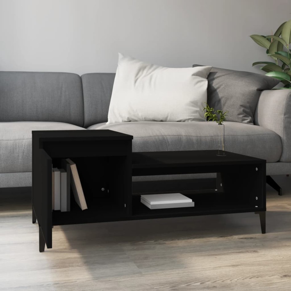 Mesa de centro madera contrachapada negro 100x50x45