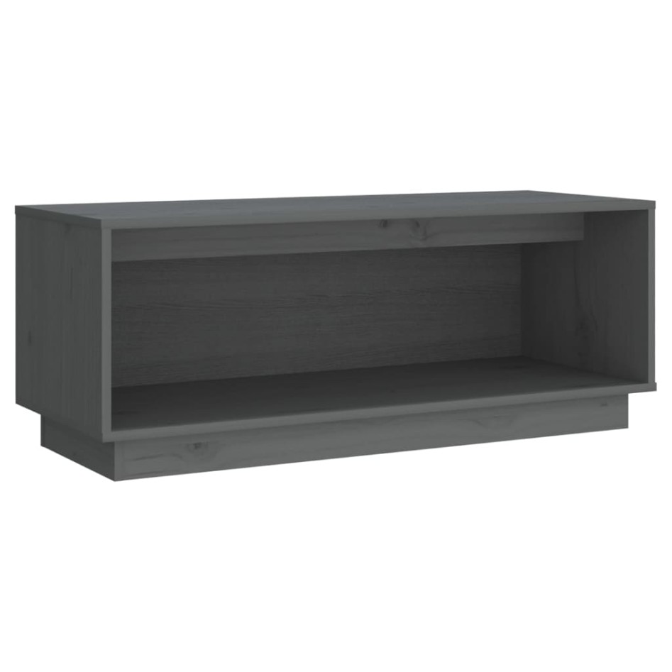 Mueble de TV de madera maciza de pino gris 90x35x35