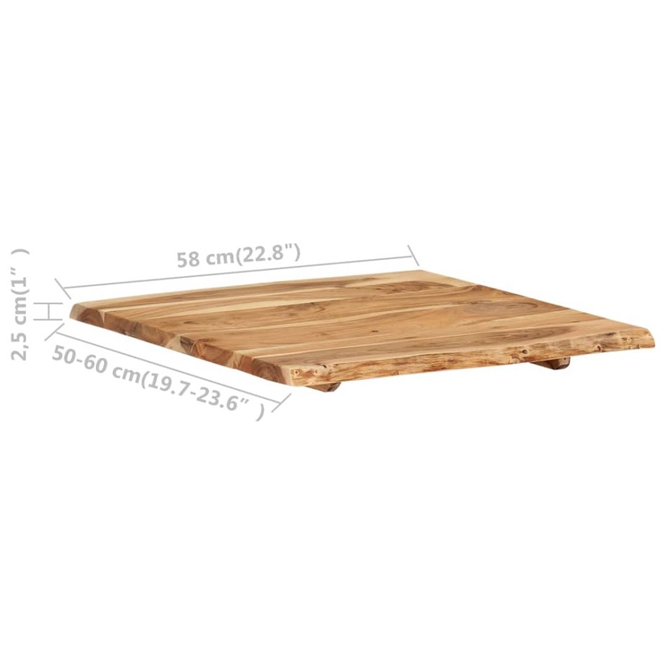 Superficie de mesa de madera maciza de acacia 58x(50-60)x2,5