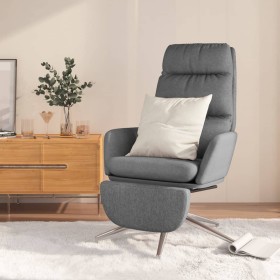 Sillón de relax con reposapiés tela gris