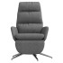 Sillón de relax con reposapiés tela gris