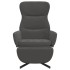 Sillón de relax con reposapiés terciopelo gris
