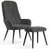 Sillón de relax con taburete terciopelo gris