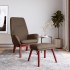 Sillón de relax con taburete de tela gris