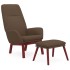 Sillón de relax con taburete de tela gris