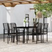 Juego de comedor para jardín 7 piezas negro
