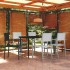 Juego de comedor para jardín 7 piezas blanco y