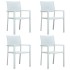 Juego de comedor para jardín 7 piezas blanco y