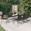 Juego de comedor de jardín 9 piezas negro