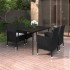 Set comedor de jardín 5 pzas y cojines ratán sintético y