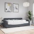 Sofá cama con colchón terciopelo gris oscuro 100x200