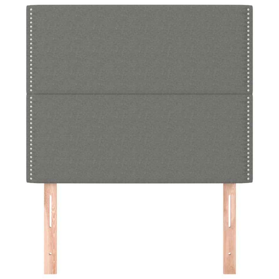 Cabeceros 2 unidades de tela gris oscuro 100x5x78/88