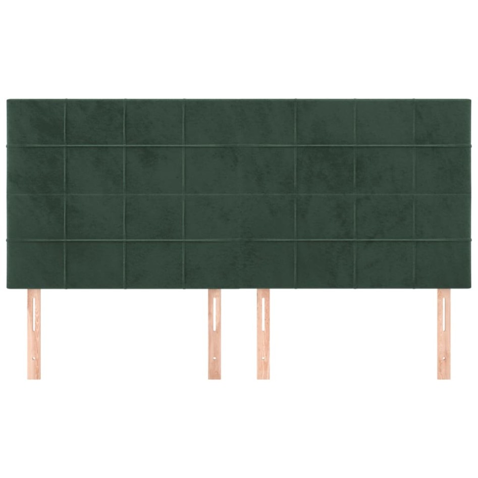 Cabeceros 4 unidades de terciopelo verde oscuro 80x5x78/88