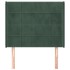 Cabecero con orejas de terciopelo verde oscuro 93x16x118/128