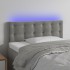 Cabecero con LED de terciopelo gris claro 100x5x78/88