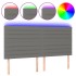 Cabecero con luces LED tela gris oscuro 160x5x118/128