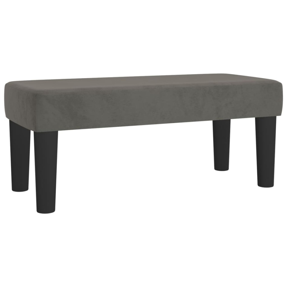 Cama box spring con colchón terciopelo gris oscuro 90x200