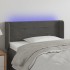 Cabecero con LED de terciopelo gris oscuro 83x16x78/88