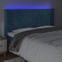 Cabecero con LED de terciopelo azul oscuro 183x16x118/128